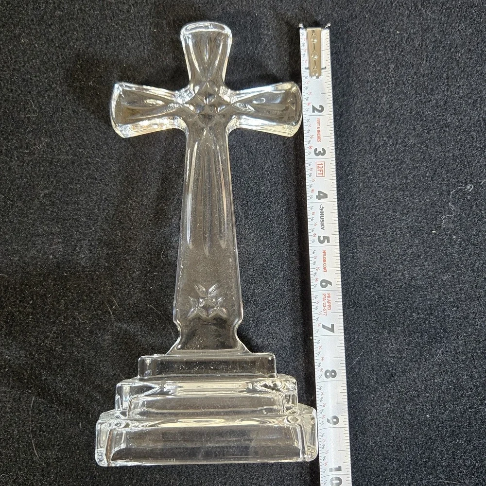 Glass Decorative Christian Cross Figurine
